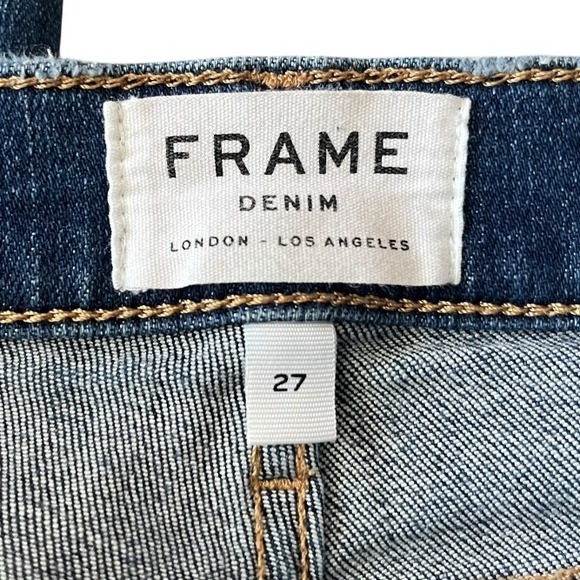 FRAME Le High Skinny Ankle Distressed Jeans in Clyde Size 27 - Picture 3 of 9